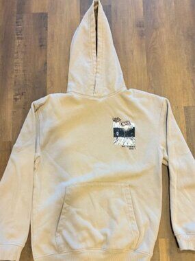 Non-Stop Basketball Graffiti Graphic Hoodie Beige "Make The Moment"